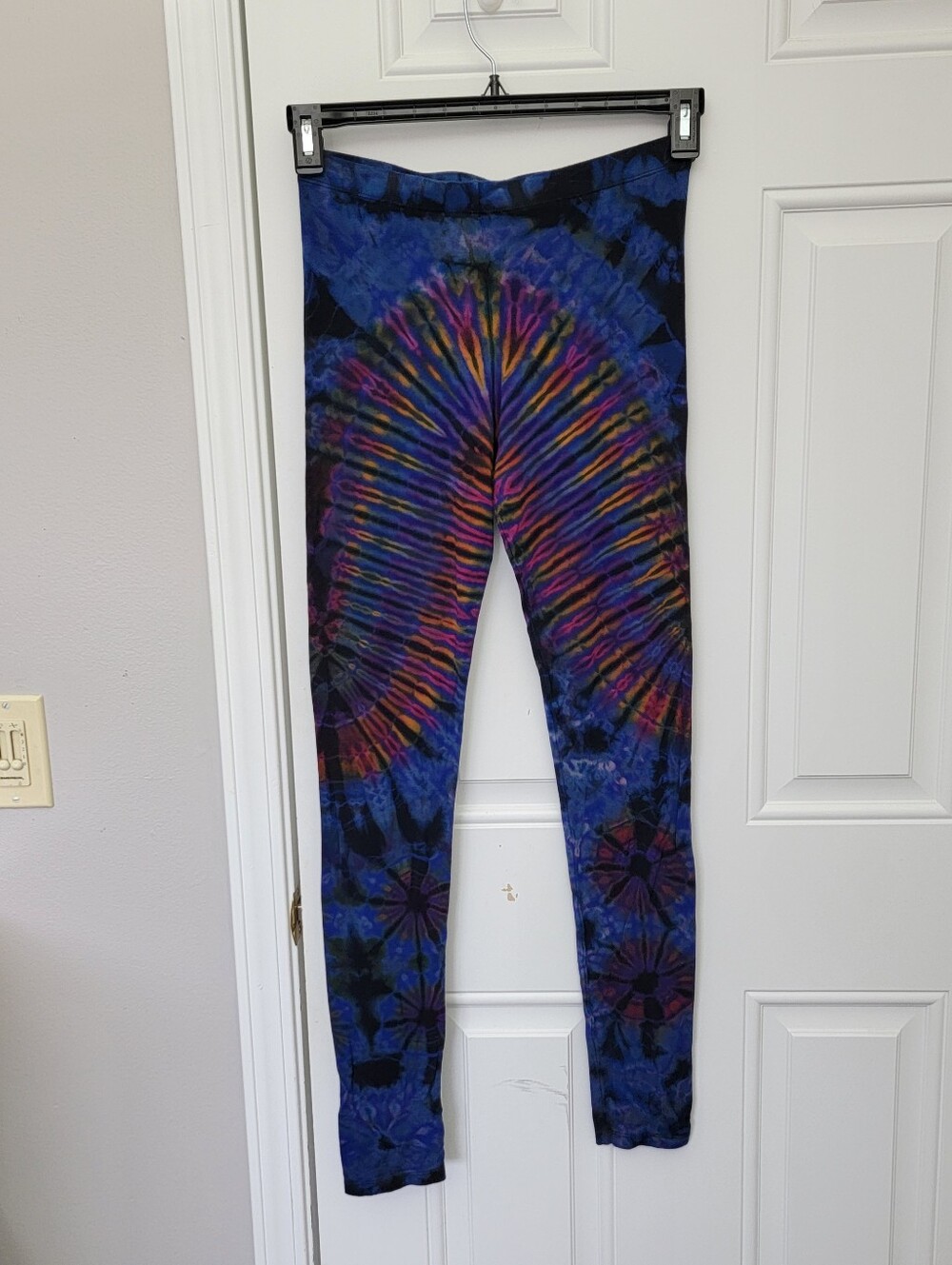 JAYLI Ally Full Length Leggings Stretch Tie Dye Hippie Colorful Pull On Small
